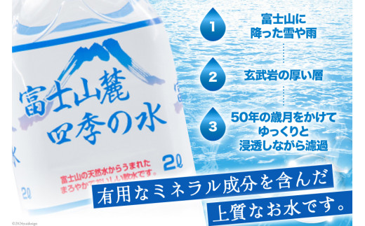 富士山麓 四季の水 / 12本×2L (6本入2箱)・ミネラルウォーター 水 飲料水 ドリンク 飲み物 箱買い ペットボトル 2リットル 2l 地震 台風 津波 災害 防災 備蓄 保存水 非常用 [有限会社百花 山梨県 韮崎市 20742913]