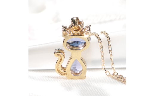 ネックレス K18YG イエローゴールド タンザナイト ダイヤモンド 0.04ct 【f267-tan-k18yg】[オーダーメイドジュエリーメイ 山梨県 韮崎市 20742927] ペンダント ジュエリー アクセサリー ダイヤ K18 18金 宝石