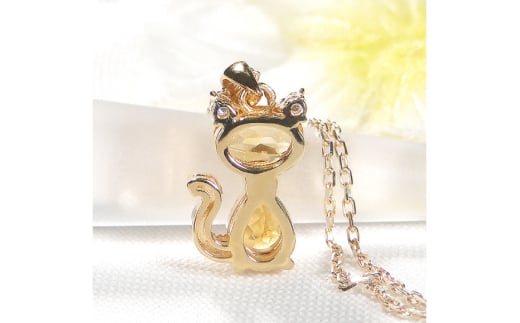 ネックレス K18YG イエローゴールド シトリン ダイヤモンド 0.04ct 【f267-cit-k18yg】 [オーダーメイドジュエリーメイ 山梨県 韮崎市 20742928] ペンダント ジュエリー アクセサリー ダイヤ K18 18金 宝石