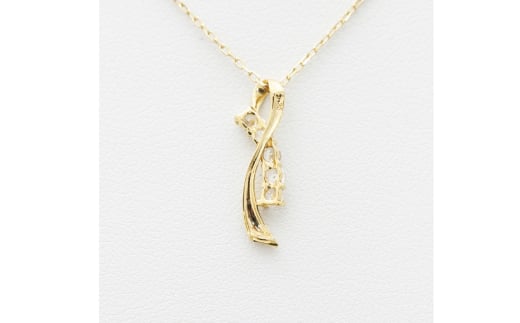 ネックレス K18YG イエローゴールド ダイヤモンド 0.2ct リボン モチーフ レディース ペンダント【f132-k18yg】 [株式会社オーダーメイドジュエリーメイ 山梨県 韮崎市 20742942] アクセサリー ジュエリー アクセ