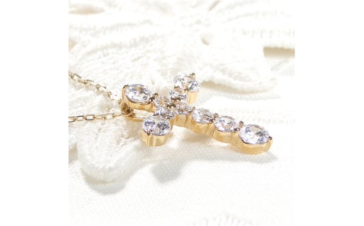 ネックレス K18YG イエローゴールド ダイヤモンド 1.0ct クロス 十字架 1カラット テンダイヤ ペンダント【f020-k18yg】 [株式会社オーダーメイドジュエリーメイ 山梨県 韮崎市 20742954] アクセサリー ジュエリー アクセ