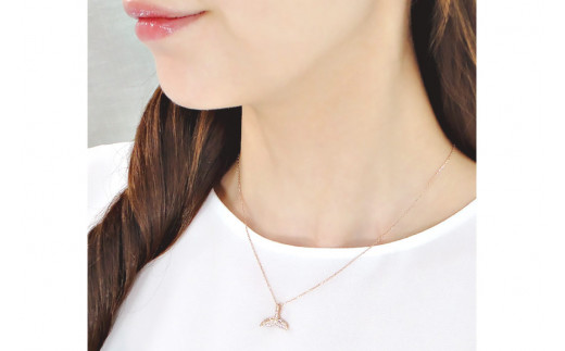 クジラ K18PG ダイヤ ペンダント ネックレス 【f204-k18pg】 / オーダーメイドジュエリーメイ / 山梨県 韮崎市 [20743566] アクセサリー チャーム ピンクゴールド ハワイ くじら 男女兼用