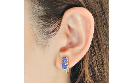 イヤリング K18YG イエローゴールド タンザナイト 約3ct 1ペア 【f205-k18yg】 / オーダーメイドジュエリーメイ / 山梨県 韮崎市 [20743567] アクセサリー ジュエリー 大粒 ゴールド 金 ねじ式 18金