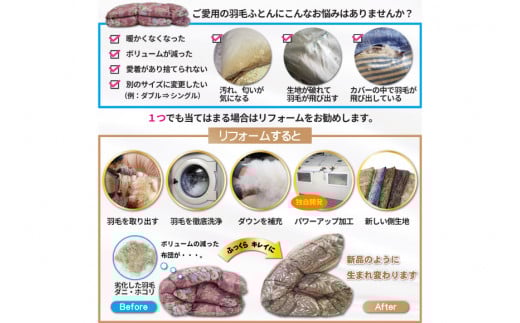 リフレッシュ 羽毛布団 掛け布団 シングル リフォーム  クリーニング 布団洗浄 仕立て直し スタンダード 【ホワイトダックダウン90% 青 柄おまかせ】 布団打ち直し 布団リフォーム リフレッシュサービス 布団 羽毛 ふとん ダウン ダウンケット 羽毛ぶとん 打ち直し 抗菌防臭 [川村羽毛 山梨県 韮崎市 20743586]