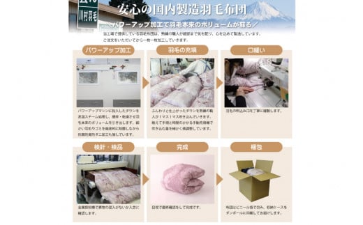 【春秋用】 中厚 羽毛 合掛け 布団 シングル マザーグースダウン 95％ ポーランド産 0.7kg ( アリーチェ 青 ) [川村羽毛 山梨県 韮崎市 20743615] 羽毛布団 日本製 プレミアムゴールドラベル