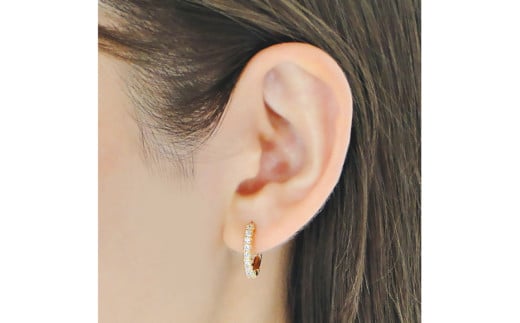 ピアス フープピアス K18YG イエローゴールド ダイヤモンド 0.35ct レディース 18金 円 丸 輪っか バネ式 キャッチレス 中折れピアス【f215-k18yg】 [株式会社オーダーメイドジュエリーメイ 山梨県 韮崎市 20743778] ジュエリー アクセサリー
