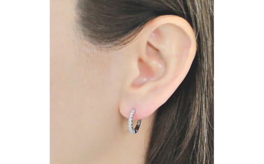 ピアス フープピアス プラチナ PT900 ダイヤモンド 0.35ct レディース 円 丸 輪っか バネ式 キャッチレス 中折れピアス【f215-pt】 [株式会社オーダーメイドジュエリーメイ 山梨県 韮崎市 20743779] ジュエリー アクセサリー