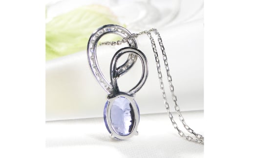 ペンダント ネックレス PT900 プラチナ 0.18ct ダイヤモンド タンザナイト 大粒 オーバル 誕生石 華やか ハート 大ぶり ダイヤ ジュエリー 【f274-ta-pt】 [オーダーメイドジュエリーメイ 山梨県 韮崎市 20745060]