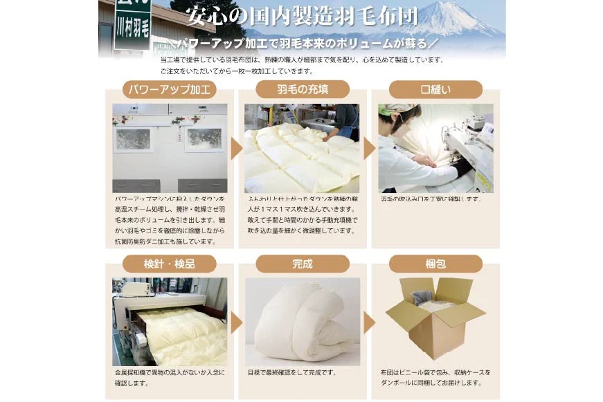 【冬用】羽毛布団 本掛け ダブル マザーグースダウン 95％ ポーランド産 1.5kg 100×140番手 サテン グランミュゼ ( 無地 アイボリー ) [川村羽毛 山梨県 韮崎市 20743648] 布団 日本製 羽毛 ダウン