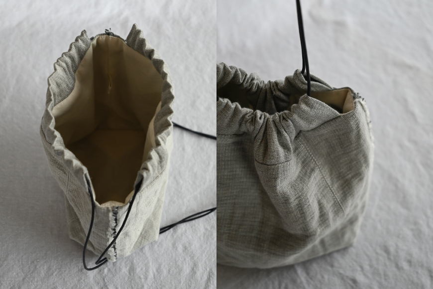 バッグ 巾着 1点 [YK衣服製作室 山梨県 韮崎市 20745317] BAG 巾着バッグ ファッション 手作り 国産 1点物