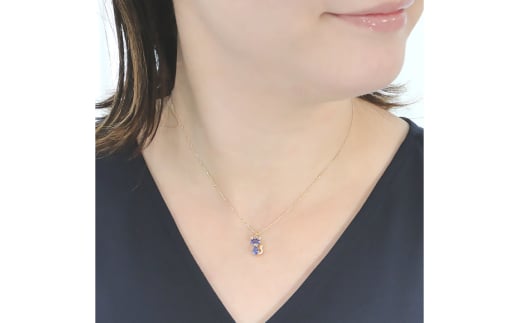 ネックレス K18YG イエローゴールド タンザナイト ダイヤモンド 0.04ct 【f267-tan-k18yg】[オーダーメイドジュエリーメイ 山梨県 韮崎市 20742927] ペンダント ジュエリー アクセサリー ダイヤ K18 18金 宝石