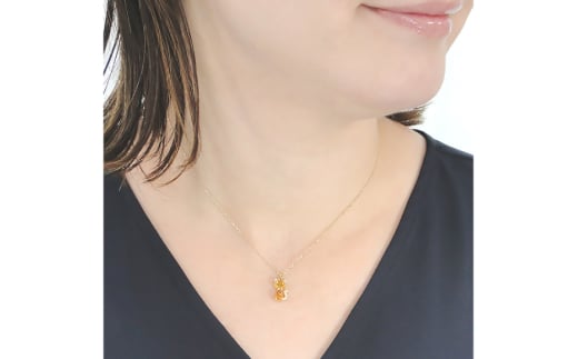 ネックレス K18YG イエローゴールド シトリン ダイヤモンド 0.04ct 【f267-cit-k18yg】 [オーダーメイドジュエリーメイ 山梨県 韮崎市 20742928] ペンダント ジュエリー アクセサリー ダイヤ K18 18金 宝石