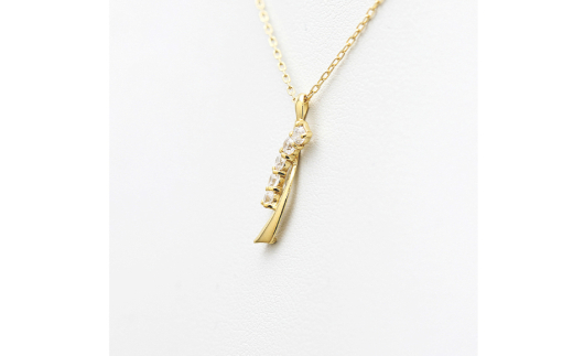 ネックレス K18YG イエローゴールド ダイヤモンド 0.2ct リボン モチーフ レディース ペンダント【f132-k18yg】 [株式会社オーダーメイドジュエリーメイ 山梨県 韮崎市 20742942] アクセサリー ジュエリー アクセ