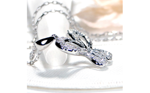 ネックレス プラチナ PT900 ダイヤモンド 0.2ct 蝶 ちょうちょ リボンモチーフ ペンダント【f087-pt】 [株式会社オーダーメイドジュエリーメイ 山梨県 韮崎市 20742945] アクセサリー ジュエリー アクセ