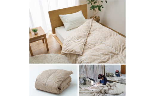 【夏用】アイダーダウン 羽毛布団 肌掛け ダブル アイダーダックダウン98％ アイスランド産 100x140番手サテン 日本製 綿100％ [川村羽毛 山梨県 韮崎市 20743043] 布団 ふとん 羽毛 羽毛ふとん 肌掛け ダウンケット 寝具