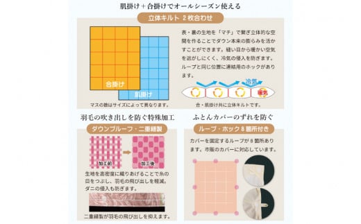 【オールシーズン】羽毛布団 2枚合わせ 肌掛け ＆ 合掛け セミダブル マザーグースダウン 95％ ポーランド産 1.3kg 100×140番手 サテン グランミュゼ (無地 アイボリー) [川村羽毛 山梨県 韮崎市 20743650] 布団