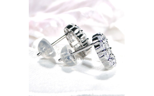 ピアス PT900 プラチナ ダイヤ 0.8ct サークル ラウンドモチーフ スタッドピアス【f208-pt】 [株式会社オーダーメイドジュエリーメイ 山梨県 韮崎市 20743775] アクセサリー アクセ ジュエリー ダイヤモンド