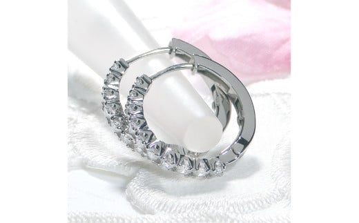 ピアス フープピアス プラチナ PT900 ダイヤモンド 0.35ct レディース 円 丸 輪っか バネ式 キャッチレス 中折れピアス【f215-pt】 [株式会社オーダーメイドジュエリーメイ 山梨県 韮崎市 20743779] ジュエリー アクセサリー