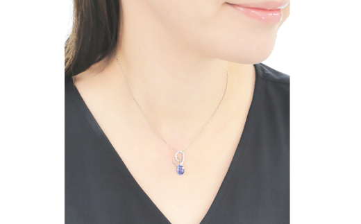 ペンダント ネックレス PT900 プラチナ 0.18ct ダイヤモンド タンザナイト 大粒 オーバル 誕生石 華やか ハート 大ぶり ダイヤ ジュエリー 【f274-ta-pt】 [オーダーメイドジュエリーメイ 山梨県 韮崎市 20745060]