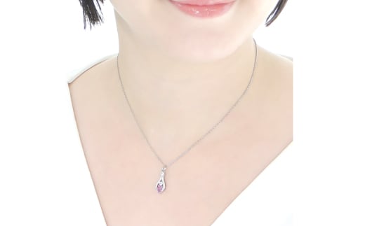 ペンダント ネックレス PT900 プラチナ 0.17ct ダイヤモンド ピンクサファイア しずく つゆ型 ミル アンティーク誕生石 大粒 ジュエリー 【f253-pt-psa】 [オーダーメイドジュエリーメイ 山梨県 韮崎市 20745064]