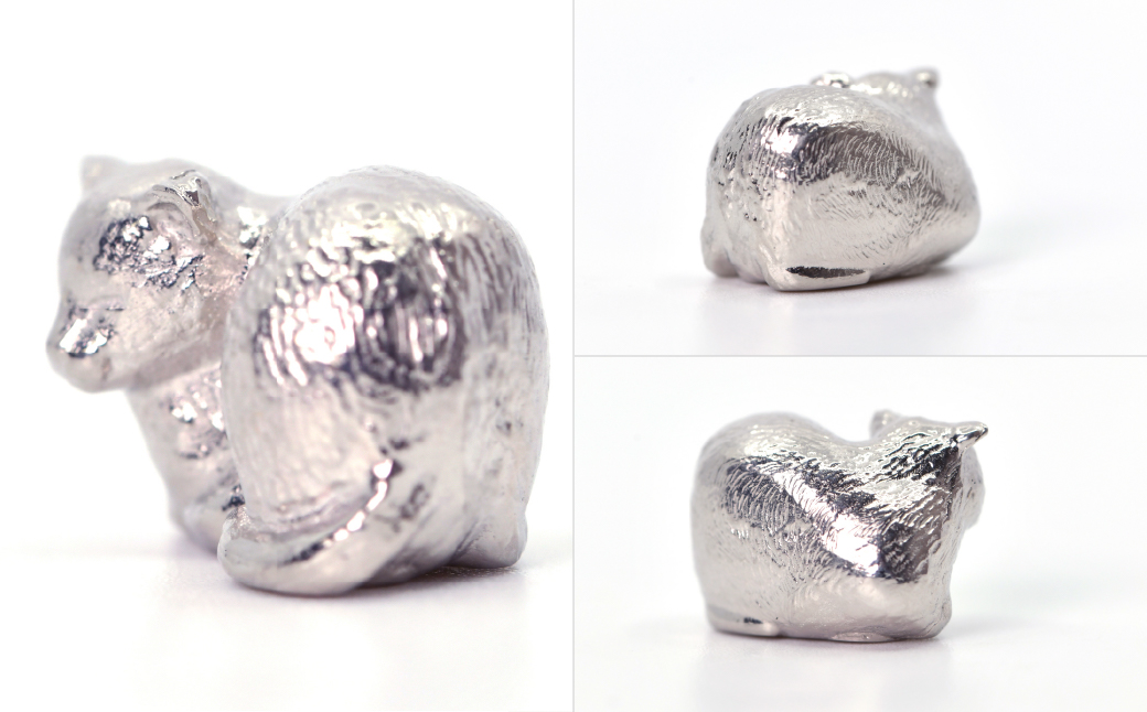 純プラチナ製(Pt999) 居眠りネコ ミニチュアオブジェ ALPER036