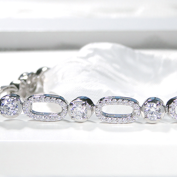 ブレスレット プラチナ PT900 ダイヤモンド 3.2ct ラウンド エリプス ダイヤブレスレット ゴージャス 丸 楕円 ダイヤモンドブレス 豪華 レディース ジュエリー【f293-d-pt】 ALPAZ177