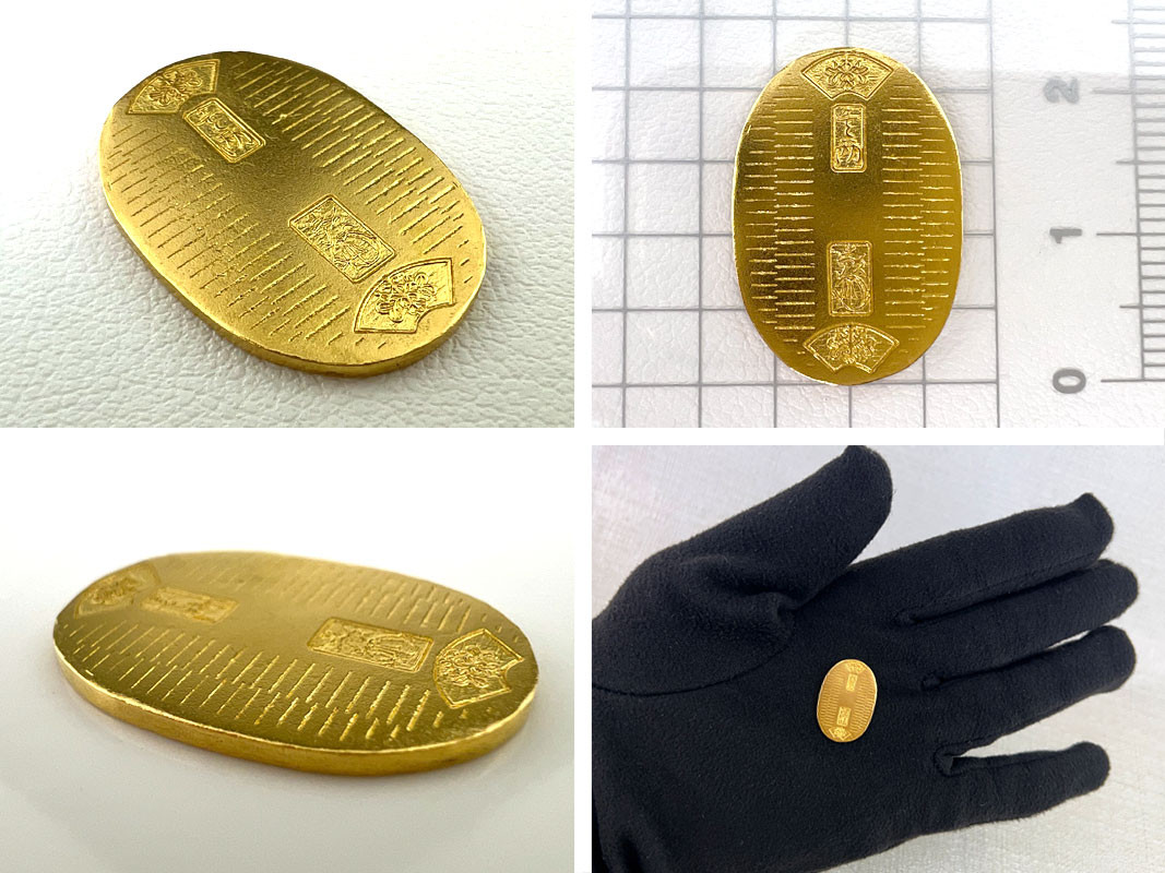 6-35 純金（Ｋ２４）製 開運ミニ小判 レプリカ Mサイズ ALPBK027