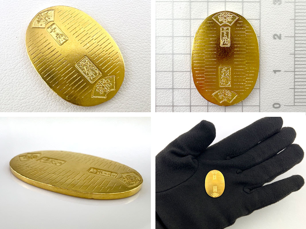 6-34 純金（Ｋ２４）製 開運ミニ小判 レプリカ Ｌサイズ ALPBK028