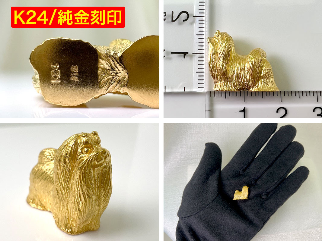 5-344 純金(Ｋ２４)製 『マルチーズ』ミニチュアオブジェ ALPBK041