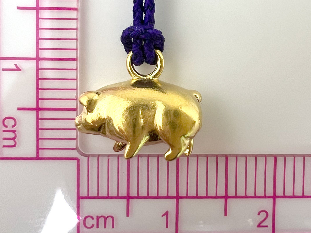 純金(Ｋ２４)製 豚豚拍子根付 ALPBK147