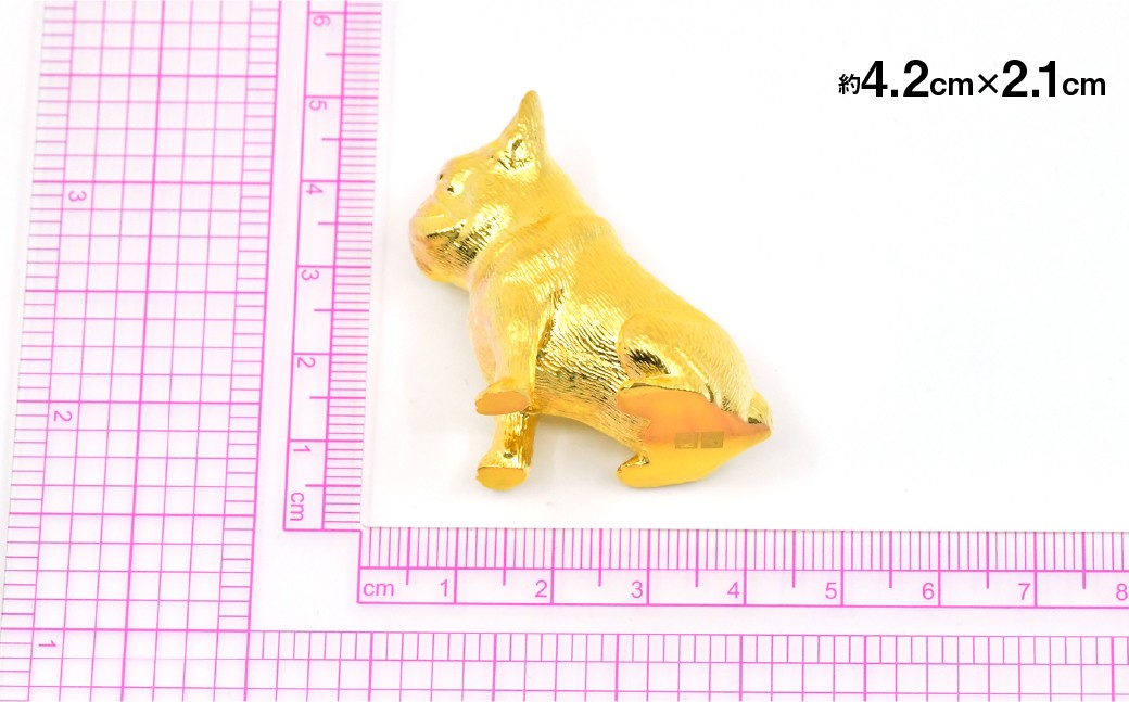 純金(Ｋ２４)製 『フレンチブルドッグ』おすわりオブジェ ALPBK154