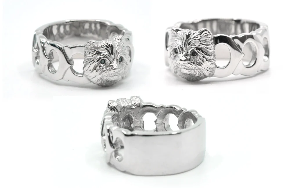 純プラチナ製(Pt999) 『ウエスティ』ブラックダイヤ入りリング ALPER006