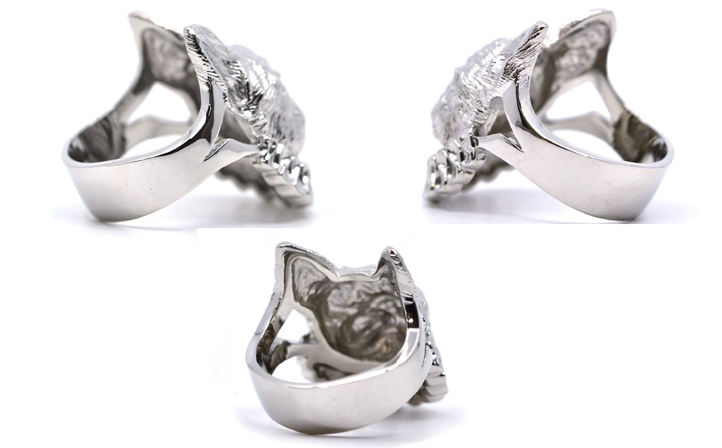 純プラチナ製(Pt999) 『フレンチブルドッグ』リング ALPER020