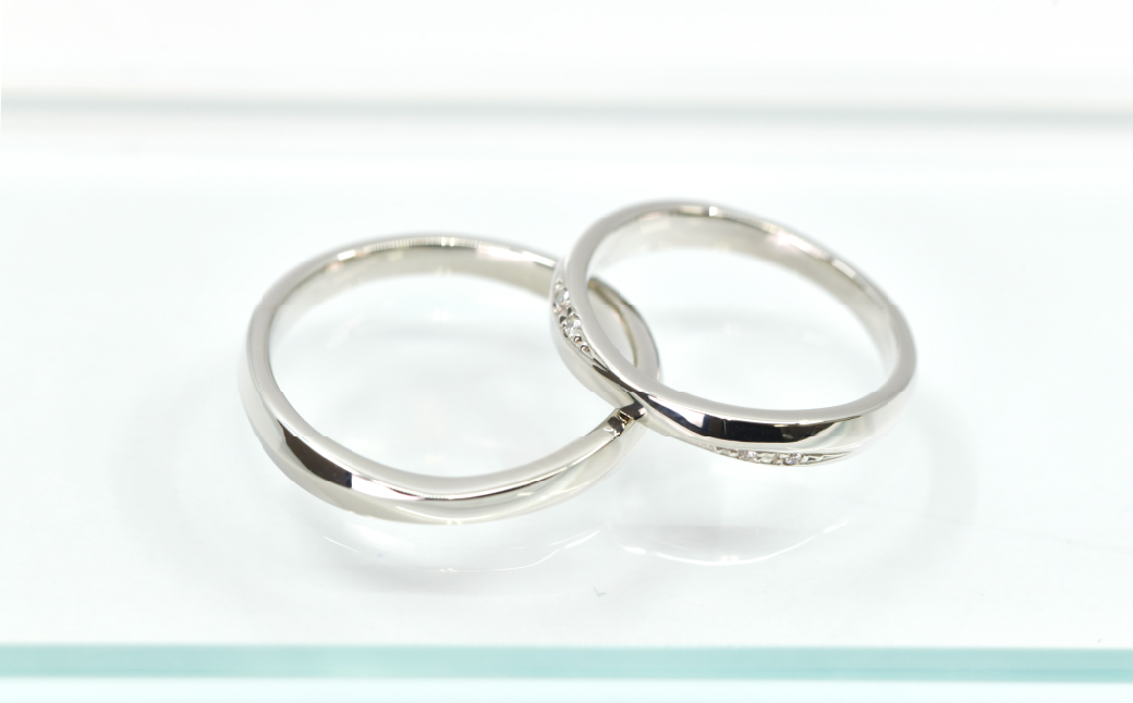 プラチナ製(Pt950) マリッジリング2本セットCタイプ ALPER071