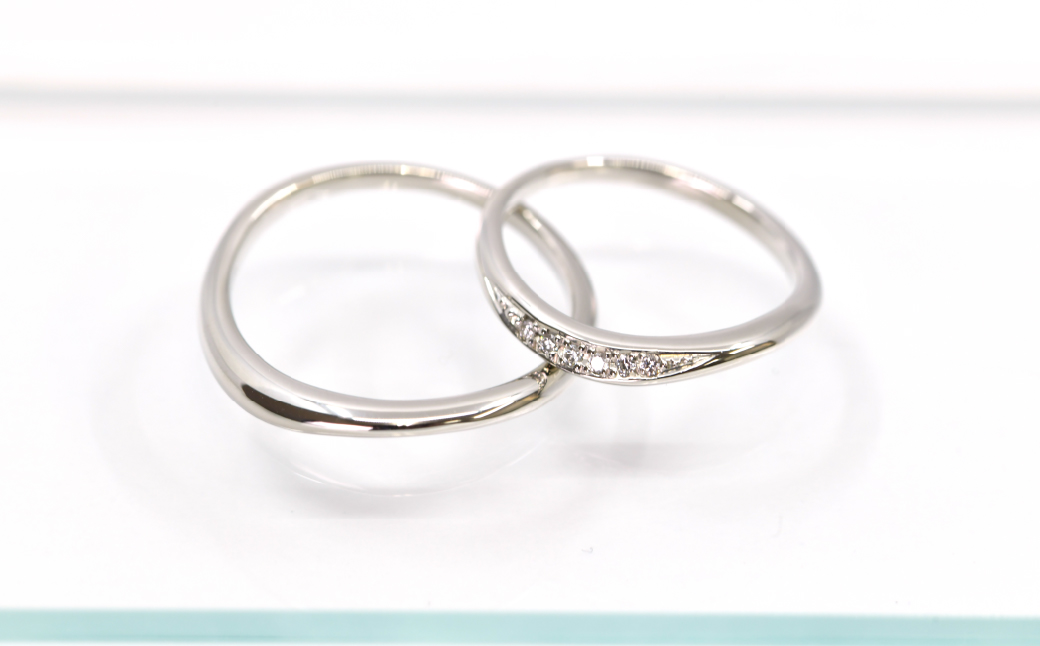 プラチナ製(Pt950) マリッジリング2本セットDタイプ ALPER072