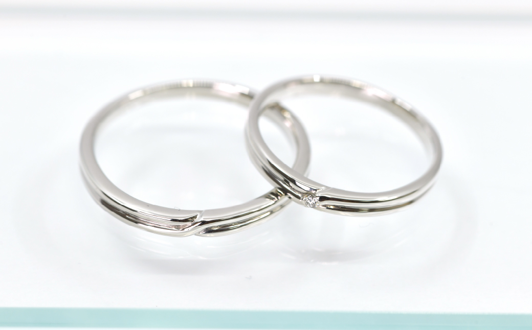 プラチナ製(Pt950) マリッジリング2本セットFタイプ ALPER074