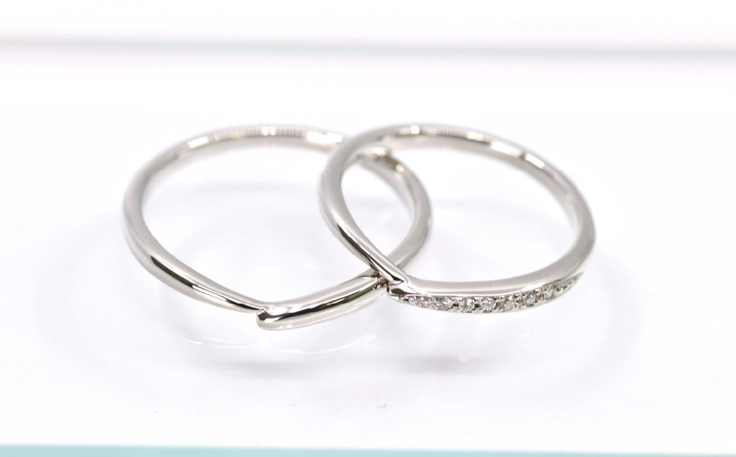 プラチナ製(Pt950) マリッジリング2本セットGタイプ ALPER075