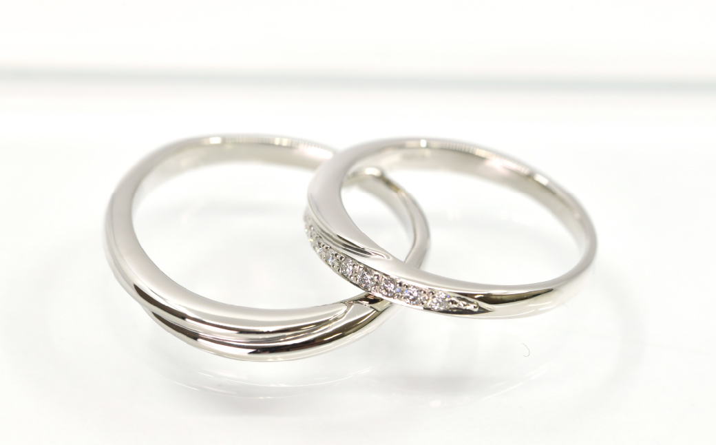 プラチナ製(Pt950) マリッジリング2本セットIタイプ ALPER077