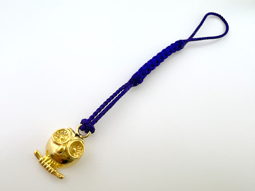 純金(Ｋ２４)製 ミニ福老(フクロウ)根付 ALPBK140