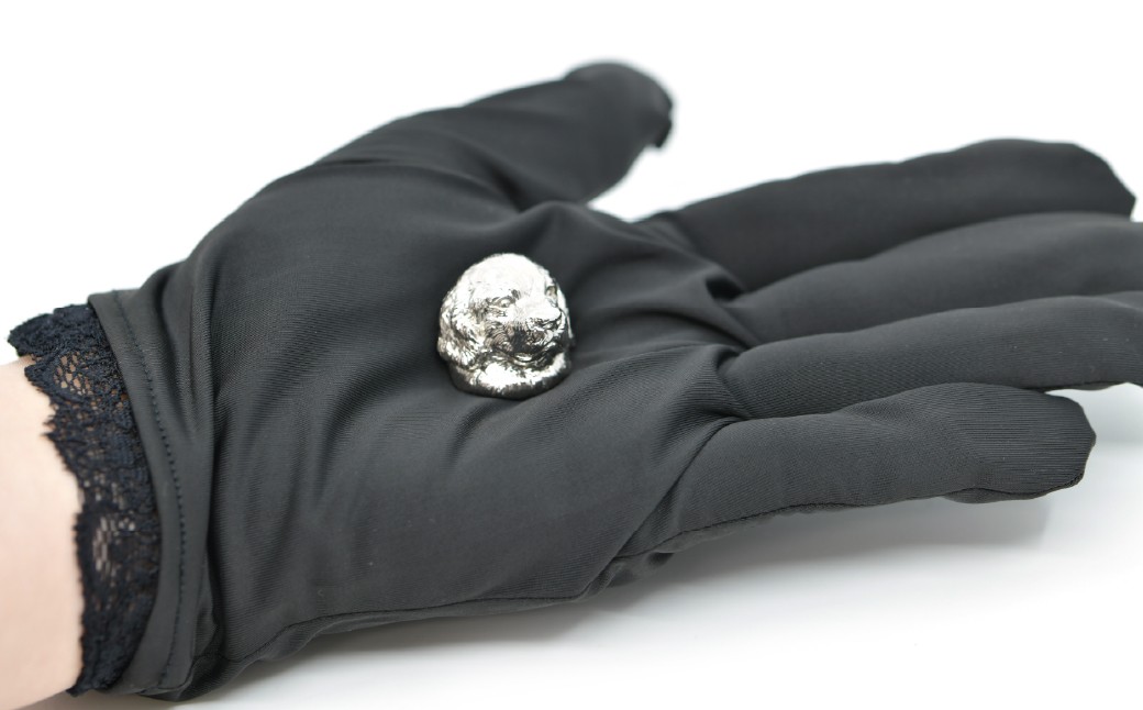 純プラチナ製(Pt999) 『ゴールデン・レトリバー』レリーフオブジェ ALPER025