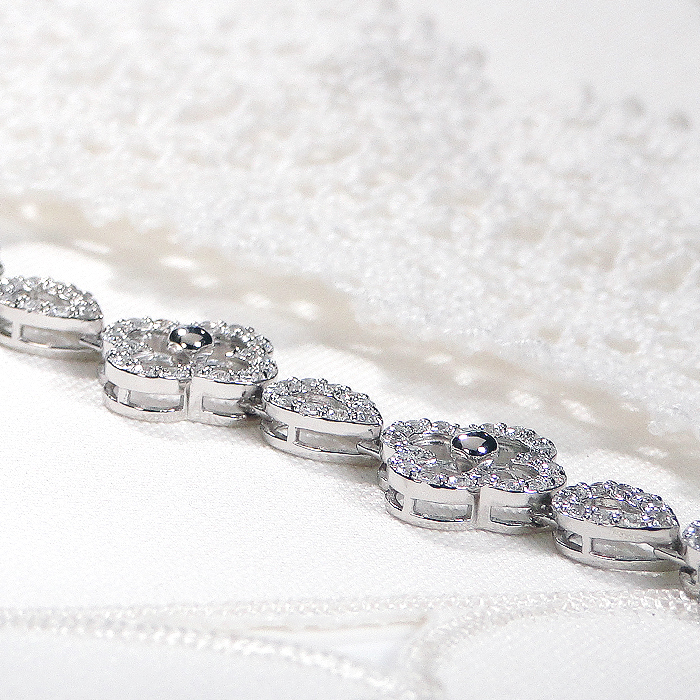 ブレスレット プラチナ Pt900 ダイヤモンド 1.8ct クローバー ドロップ モチーフ テニスブレスレット ゴージャス ダイヤモンドブレス ダイヤブレスレット 腕輪 四つ葉 豪華 レディース 透け感 ジュエリー【f291-pt】 ALPAZ172