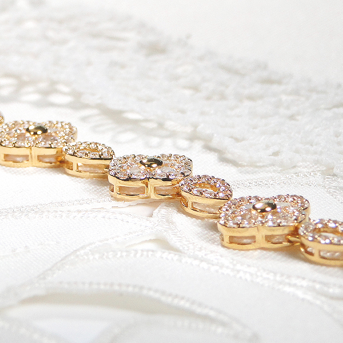 ブレスレット K18YG イエローゴールド ダイヤモンド 4.5ct クローバー ドロップ モチーフ テニスブレスレット ゴージャス ダイヤモンドブレス ダイヤブレスレット 四つ葉 豪華 レディース ジュエリー【291-d-k18yg】 ALPAZ174