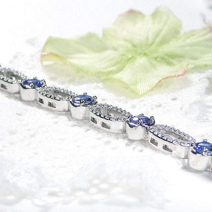 ブレスレット プラチナ PT900 ダイヤモンド 1.2ct タンザナイト ラウンド エリプス ダイヤブレスレット ゴージャス 丸 楕円 12月 誕生石 豪華 レディース ジュエリー【f293-ta-pt】 ALPAZ178