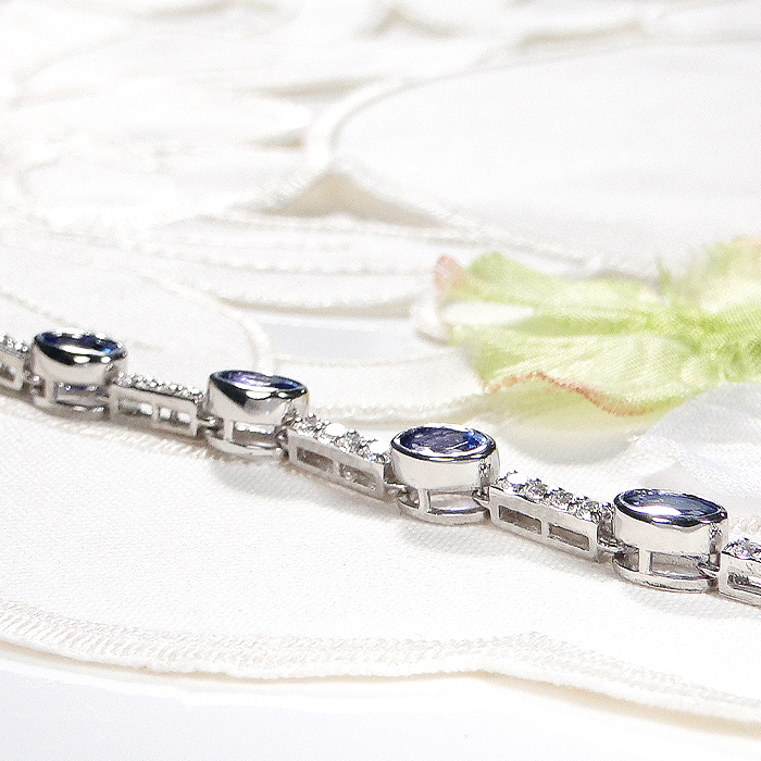ブレスレット プラチナ Pt900 ダイヤモンド 0.8ct タンザナイト エリプス ステーション ダイヤブレスレット ゴージャス 楕円 タンザナイトブレスレット 12月 誕生石 豪華 レディース ジュエリー【f294-ta-pt】 ALPAZ179