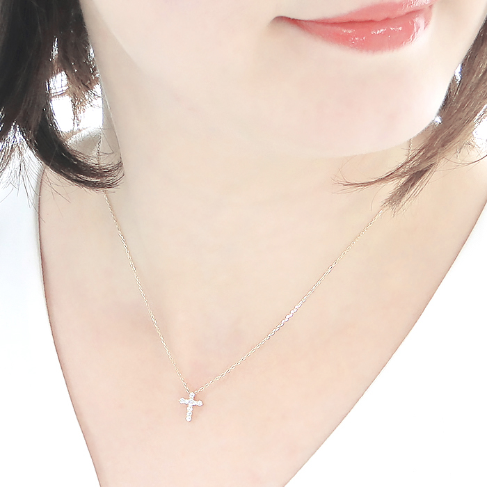 ネックレス プラチナ PT900 ダイヤモンド 0.2ct 10石 スイートテン クロス 十字架 ペンダント クリスマス ジュエリー【f022-pt】ALPAZ184