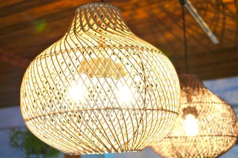 ラタン　編み込みペンダントランプ　M40㎝　2灯型