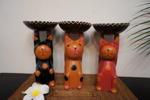 ココナッツトレイ　ネコ　選べる3色