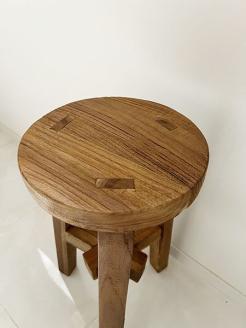 【2026年1月下旬以降順次出荷予定】チーク古材のレトロキッチンスツール