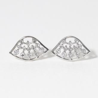 プラチナ扇形ダイヤモンドピアス　0.20ct　　BQ67