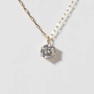 K18　0.3ctup　6本爪一粒ダイヤモンドペンダント　　BQ80